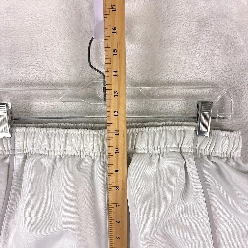Canterbury Rugby Shorts Mens L White Gray Pull On Drawstring Preppy Workout Gym